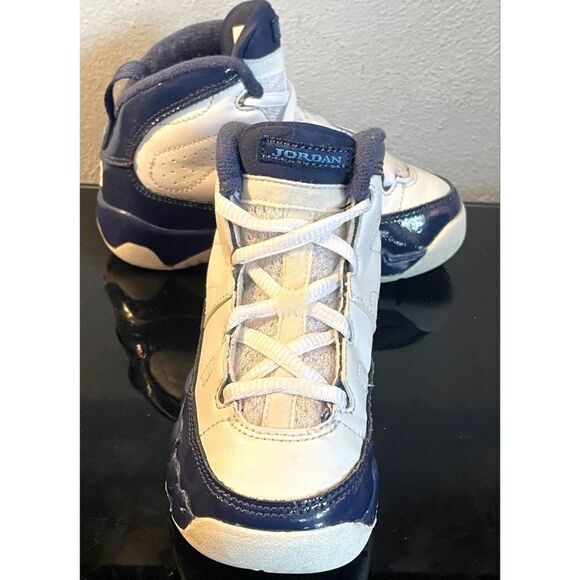 Air Jordan 9 IX Retro UNC White University Blue Shoes Toddler SZ 8C 401812 145 - Picture 2 of 11